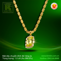 Mặt dây chuyền đính đá - Vàng 24K