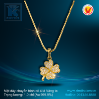 Mặt dây chuyền hình Cỏ 4 lá - Vàng 24K