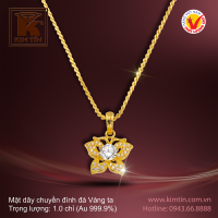 Mặt dây chuyền đính đá - Vàng 24K