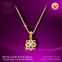 Mặt dây chuyền đính đá - Vàng 24K