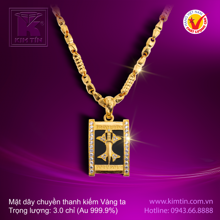 Mặt dây chuyền hình cây kiếm - Vàng 24K