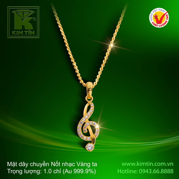 Mặt dây chuyền nốt nhạc - Vàng 24K