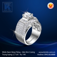 Nhẫn Nam Vàng Trắng 14K
