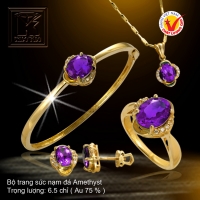 Bộ trang sức nạm đá Amethyst