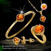 Bộ trang sức nạm đá Citrine