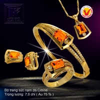 Bộ trang sức nạm đá Citrine