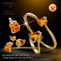 Bộ trang sức nạm đá Citrine