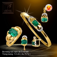 Bộ trang sức nạm đá Emerald