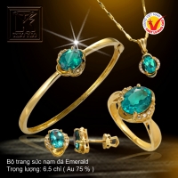 Bộ trang sức nạm đá Emerald