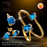 Bộ trang sức nạm đá Topaz