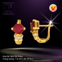 Hoa tai nạm đá Ruby