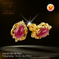 Hoa tai nạm đá Ruby