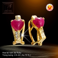 Hoa tai nạm đá Ruby