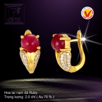 Hoa tai nạm đá Ruby