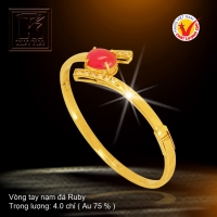 Vòng tay nạm đá Ruby