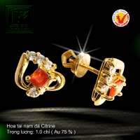 Hoa tai nạm đá Citrine