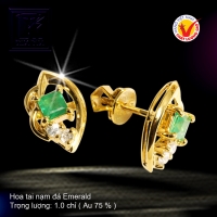 Hoa tai nạm đá Emerald