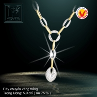 Kiềng cổ vàng trắng 18K