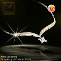 Kiềng cổ vàng trắng 18K