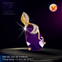 Mặt dây nạm đá Amethyst