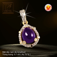 Mặt dây nạm đá Amethyst