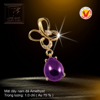 Mặt dây nạm đá Amethyst