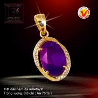 Mặt dây nạm đá Amethyst