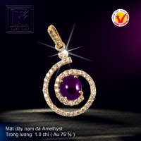 Mặt dây nạm đá Amethyst