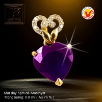 Mặt dây nạm đá Amethyst