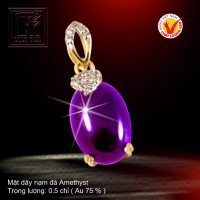 Mặt dây nạm đá Amethyst