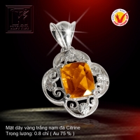 Mặt dây vàng trắng 18K