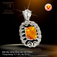 Mặt dây vàng trắng 18K