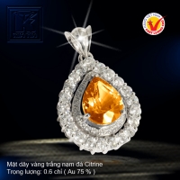 Mặt dây vàng trắng 18K