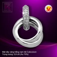 Mặt dây vàng trắng 18K