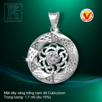 Mặt dây vàng trắng 18K