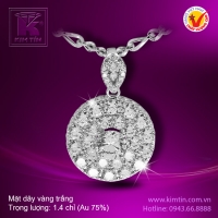 Mặt dây vàng trắng 18K