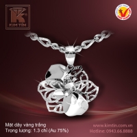 Mặt dây vàng trắng 18K