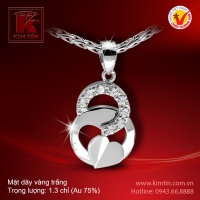 Mặt dây vàng trắng 18K