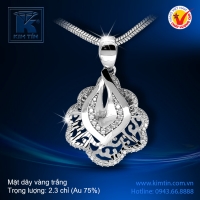 Mặt dây vàng trắng 18K