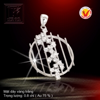 Mặt dây vàng trắng 18K