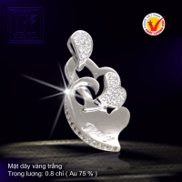 Mặt dây vàng trắng 18K