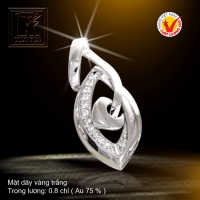 Mặt dây vàng trắng 18K