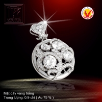 Mặt dây vàng trắng 18K