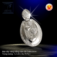 Mặt dây vàng trắng 18K