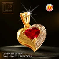 Mặt dây nạm đá Ruby