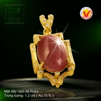 Mặt dây nạm đá Ruby