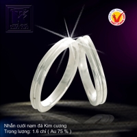 Nhẫn cưới vàng trắng 18K