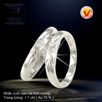 Nhẫn cưới vàng trắng 18K