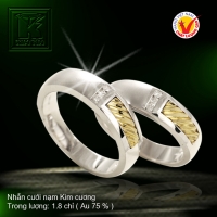 Nhẫn cưới vàng trắng 18K