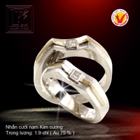 Nhẫn cưới vàng trắng 18K